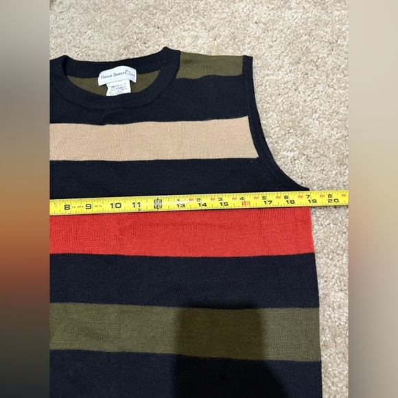 Vintage Harve Benard Sport Striped Sleeveless Sweater Vest Size L - Picture 5 of 5